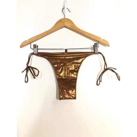 SKIMS Metallic Swim Skimpy Tie Bikini Bottom Penny NWT Size XL - Picture 7 of 11
